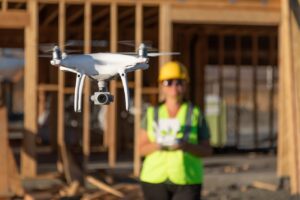 Drones no canteiro de obras